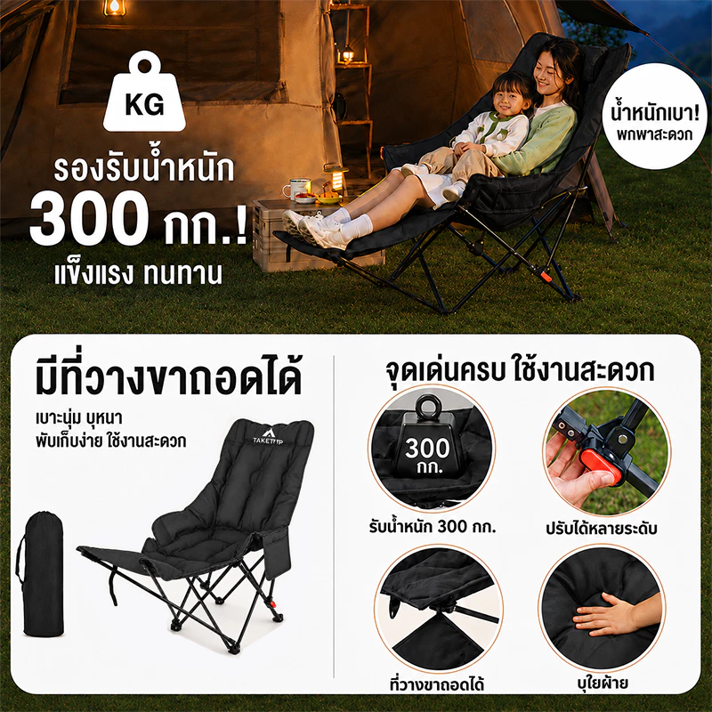 เก้าอี้แคมป์ปิ้ง ผ้าฝ้าย Oxford thumbnail 3
