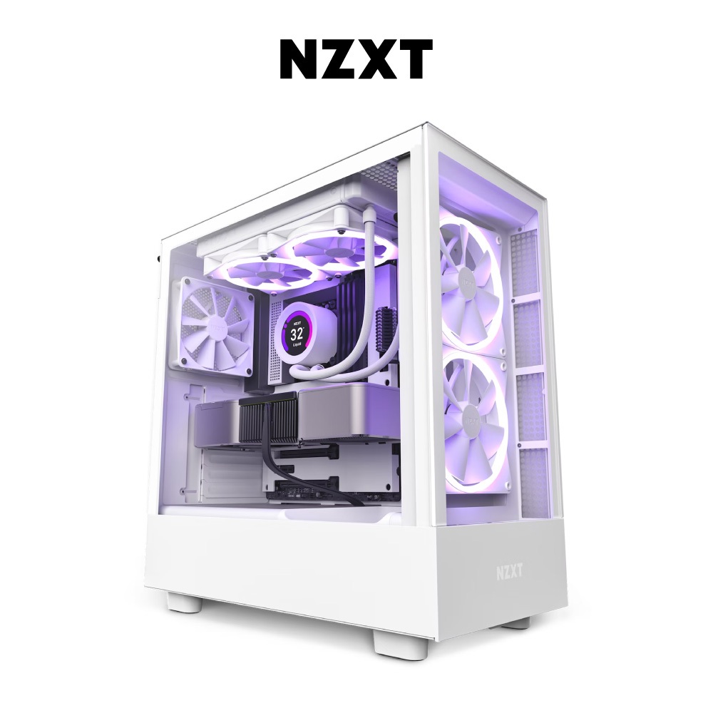 พร้อมส่ง Case NZXT H5 Flow H5 ELITE Black / White ATX Tempered Glass Elite H5 PC Gaming Case