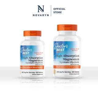 [ของแท้] Doctor's Best Magnesium Glycinate 200 mg | แมกนีเซียม ดูแลการนอนหลับ คลายกล้ามเนื้อ ลดความเครียด