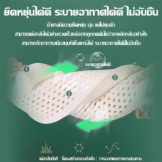 ซื้อ 1 แถม 1 หมอนสุขภาพ อนุภาคนวด สบาย และระบายอากาศ บรรเทากระดูกสันหลังส่วนคอ 55*35cm หมอนยางพาราแท้