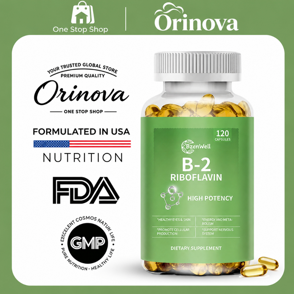 BzenWell Vitamin B2 Riboflavin อาหารเสริมวิตามินบี2 บำรุงผิวและดวงตา ช่วยเสริมพลังงาน ปรับระบบเผาผลาญร่างกาย[120 แคปซูล]