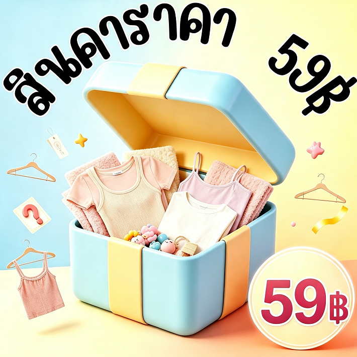 Elly พร้อมส่ง Mystery Box เสื้อผู้หญิงกล่องสุ่ม ประกอบด้วยครอป เสื้อเกาะอก เสื้อแขนสั้นแฟชั่น สไตล์เกาหลี น่ารักมาก