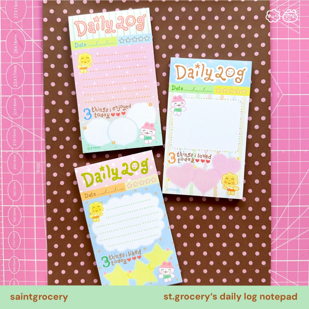 กระดาษโน๊ตแบบฉีก ไม่มีกาวในตัว st.grocery's daily log notepad | saintgrocery