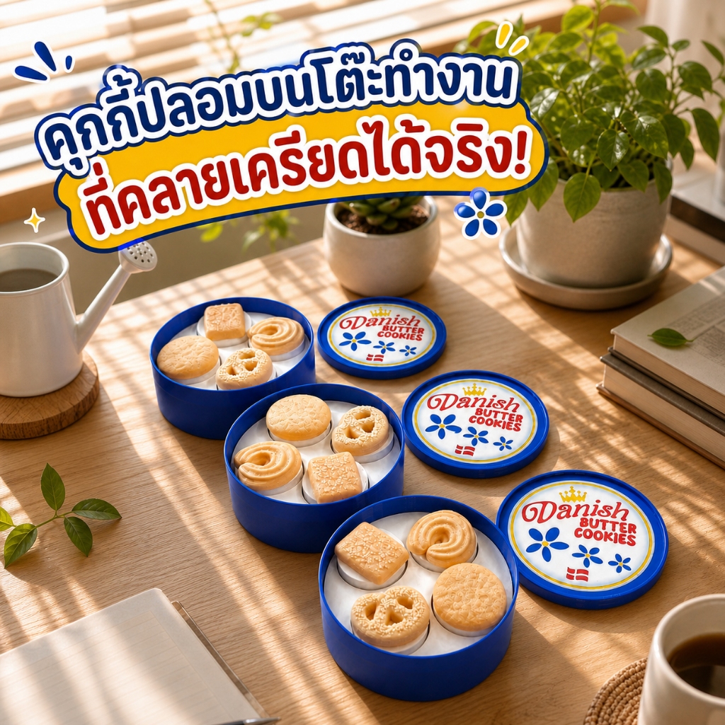 Butter Cookies ฟิดเจ็ตกดได้ คุกกี้ปลอม3D กล่องคุกกี้จำลอง ปุ่มกดสัมผัส ของเล่นคลายเครียด