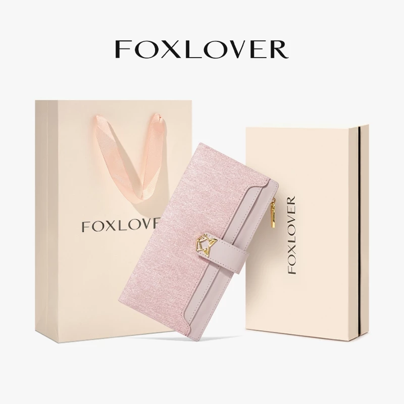 FOXLOVER กระเป๋าสตางค์ยาวผู้หญิง มีช่องใส่บัตร 11 ช่อง กระเป๋าบัตรประชาชนและบัตรเครดิต เรียบง่ายทันสมัย รุ่นใหม่ปี 26