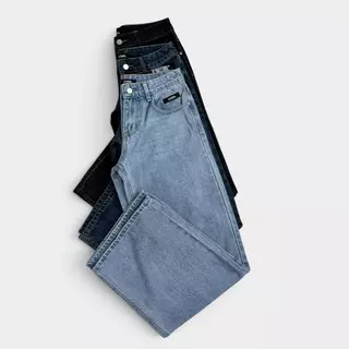 Atipashop - Easton Straight Jeans (#A059) | กางเกงยีนส์เอวต่ำ ทรงขาตรง ดีไซน์เรียบคลาสสิก