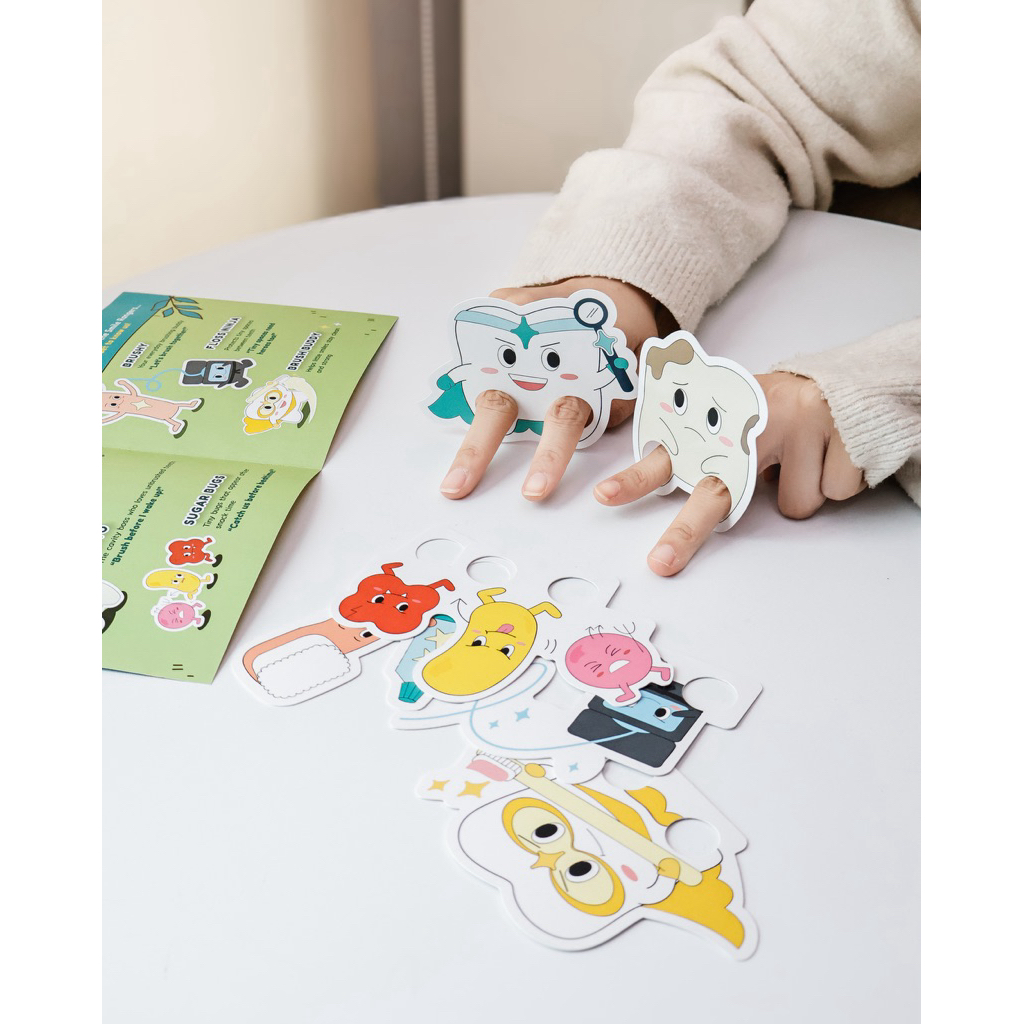 หุ่นนิ้วมือเด็ก SmileRangers 6 ตัว | Finger Puppets ของเล่นบทบาทสมมติ แปรงฟัน เรียนรู้สุขภาพช่องปาก