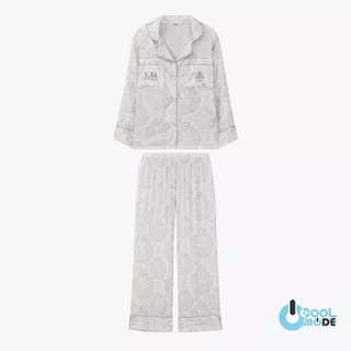 MUSLIN Reverie Ivory Mist - Silk Satin Pajamas [Maison collection]
