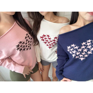 Delaine| Stella heart เสื้อแขนยาวปาดไหล่