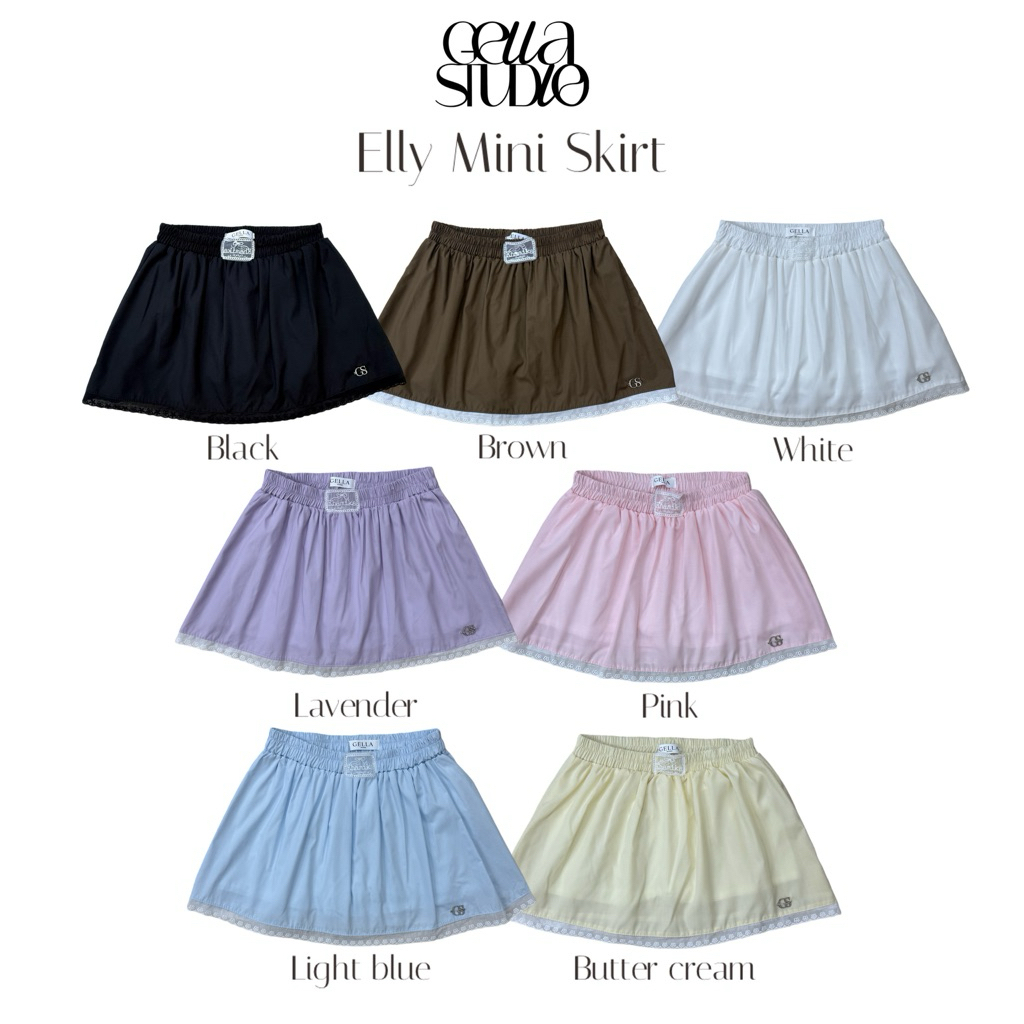 Elly Mini Skirt กระโปรงแต่งขายลูกไม้ซับในกางเกง(GELLA)