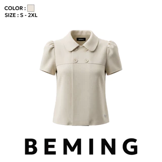 Bemingtop1267(S–2XL) - Komy Top – เสื้อคอปกแขนสั้นดีไซน์เรียบแมตช์ง่ายใส่ได้ทุกโอกาส