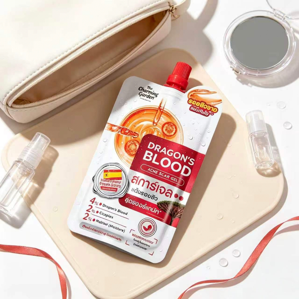 Dragon's Blood Acne Scar"ดราก้อนบลัดแบบซอง" ลดรอยสิวให้จาง 1 ซอง x 1 ซอง