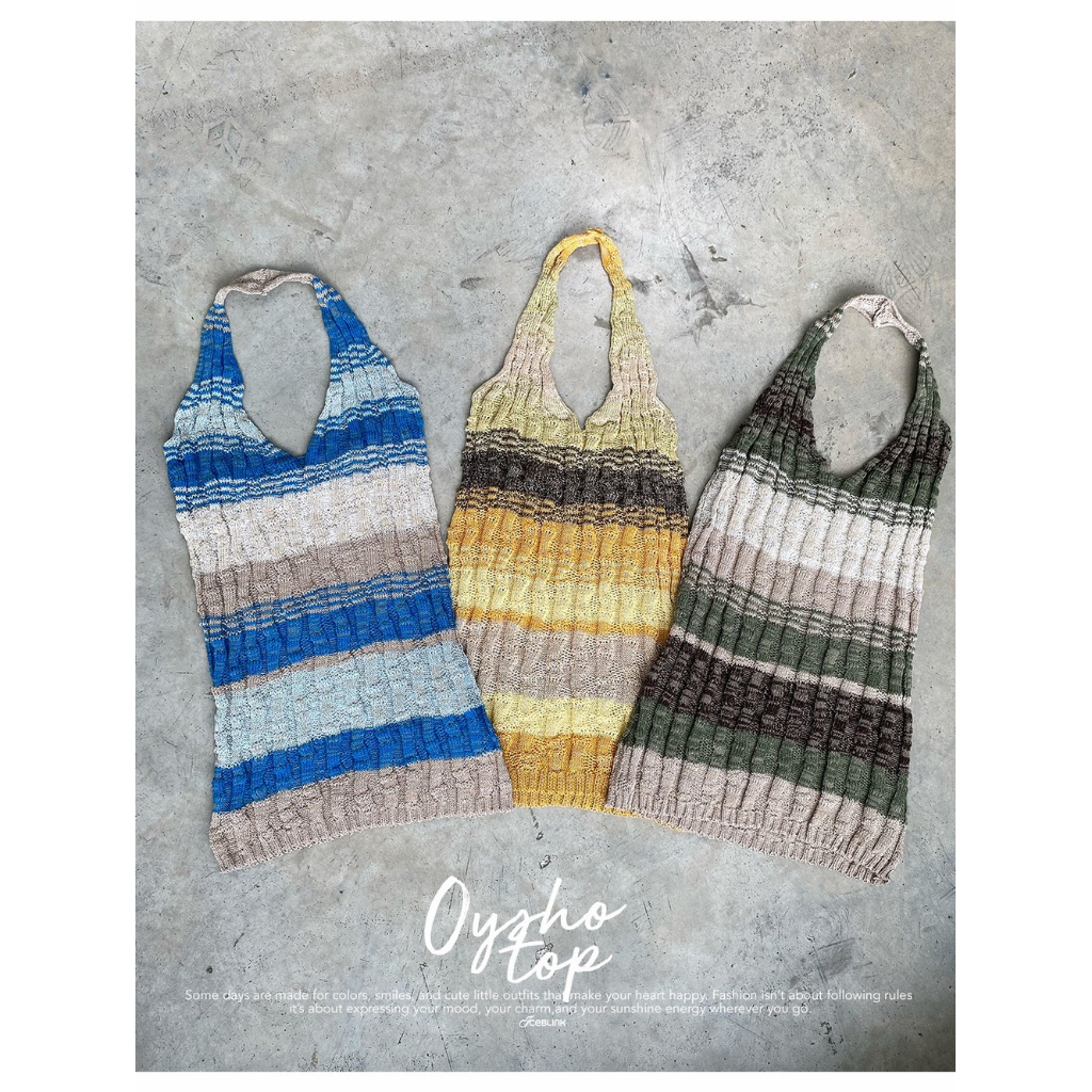 ICEBLINK | Oysho Top เสื้อกล้ามไหมพรมคล้องคอ