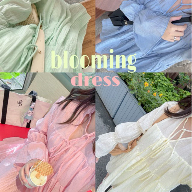 dress013- 🍢🌷 blooming dress - col. 2 ( new fabric ) 〰️ 🧸✨