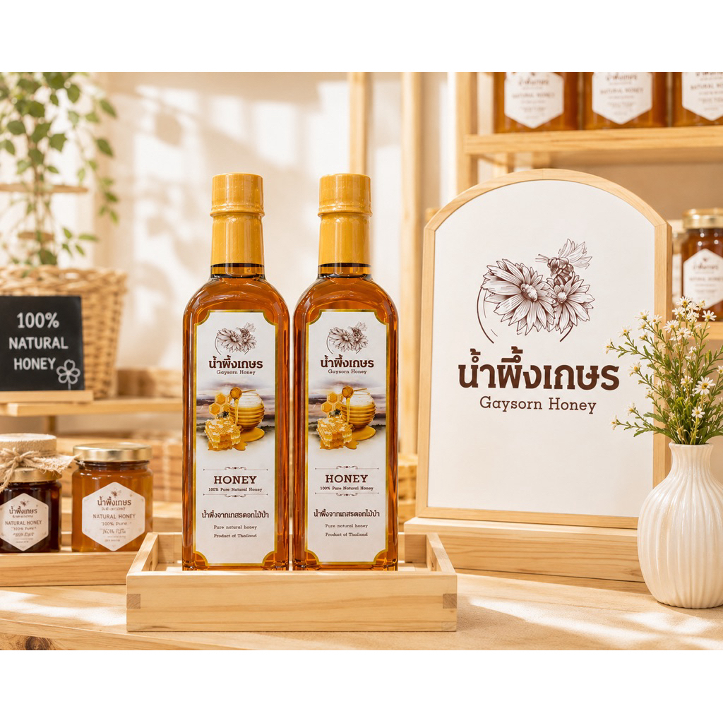 น้ำผึังเกษร Gayson Honey น้ำผึ้งจากเกสรดอกไม้ป่า 100% Pure Natural Honey (1ขวด)