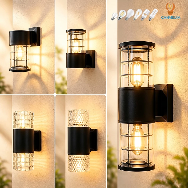E27 โคมไฟผนัง 3สี หลอดไฟ led ติดผนัง ไฟกิ่งกันน้ำ โคมไฟภายนอก สวน สวนติดผนังกลางแจ้งตกแต่งทางเดิน