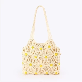 Daisy bag 🌼กระเป๋าถักดอกเดซี่ แบบสาวเกาหลี มี 2 สี งานถักละเอียด มีซับใน P200