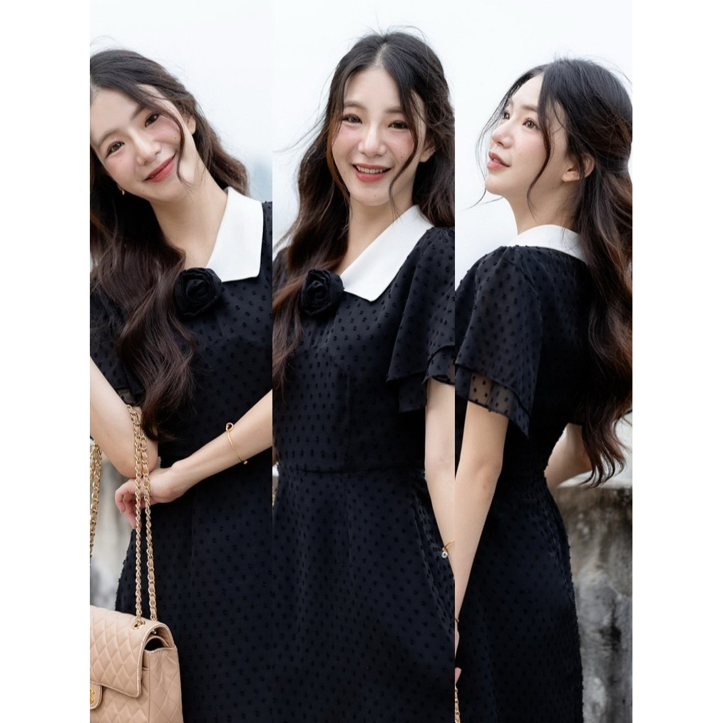 lot 3 : HOPE OF GLORY' DRESS +free  ROSE PIN เข็มกลัดกุหลาบแฮนเมดเข้ากับชุดถอดออกจากชุดได้ SPECIAL SIGNATURE COLL.