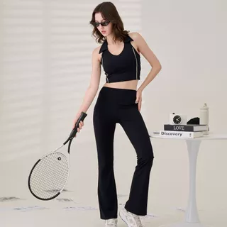 [ขาม้า เก็บพุง] Darlyn - Grace flare pants กางเกงออกกำลังกายขาม้าผู้หญิง เอวสูง ผ้ายืด ทรงสวย ใส่ฟิตเนส โยคะ *มีพลัสไซส์