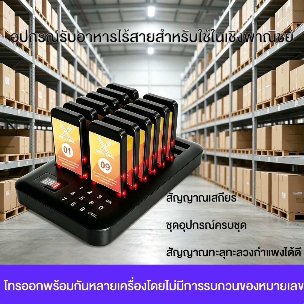 ระบบเรียกคิวไร้สาย เครื่องเรียกคิว สำหรับร้านอาหาร บอกลาการต่อคิวและรออาหารของคุณได้อย่างง่ายดาย