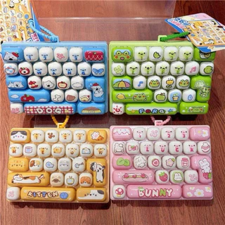 พวงกุญแจคีย์บอร์ด 26 ปุ่ม ของเล่นกดคลายเครียด ลายการ์ตูน Kawaii ห้อยกระเป๋า
