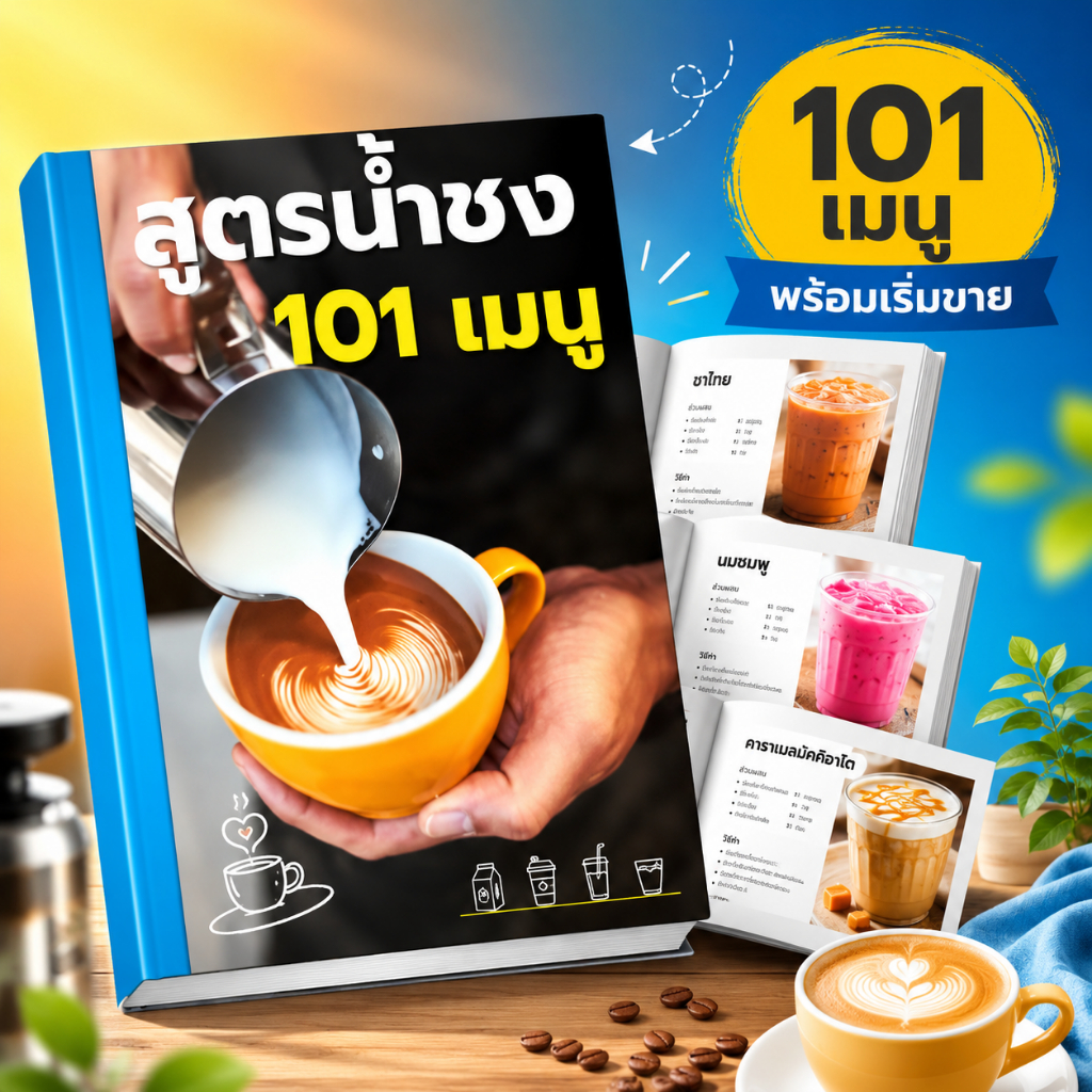 [ลด 8.8 ]หนังสือสูตรน้ำชง 101 สูตรเป๊ะ ลงตัว ประหยัดเวลา ลดต้นทุน สร้างงาน สร้างอาชีพ