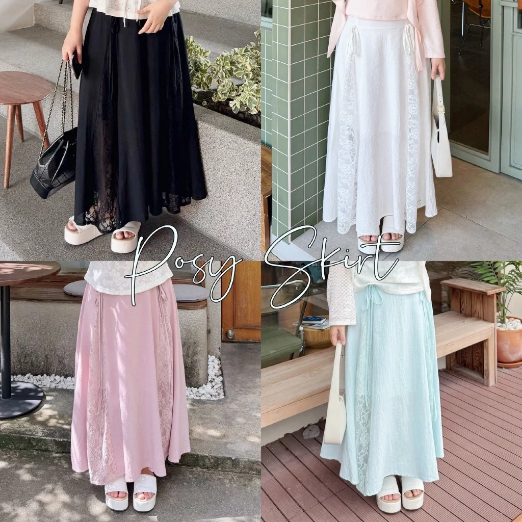Posy Maxi Linen Skirt กระโปรงยาวผ้าลินิน
