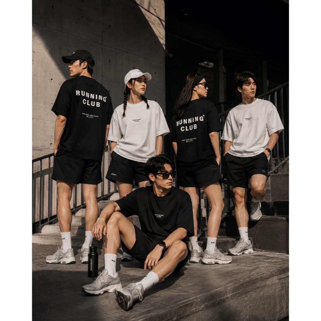 เสื้อยืด Streetwear Oversize ผู้ชาย สกรีนลาย U-048 "มีเก็บเงินปลายทาง"