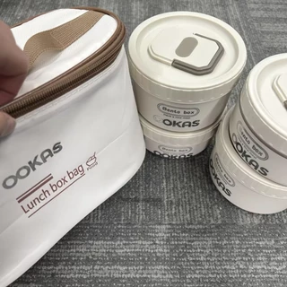 Ookas กล่องข้าว สเตนเลส 304 กล่องใส่อาหาร ปิ่นโต เก็บอุณหภูมิได้ เข้าไมโครเวฟได้ กันรั่ว BPA Free