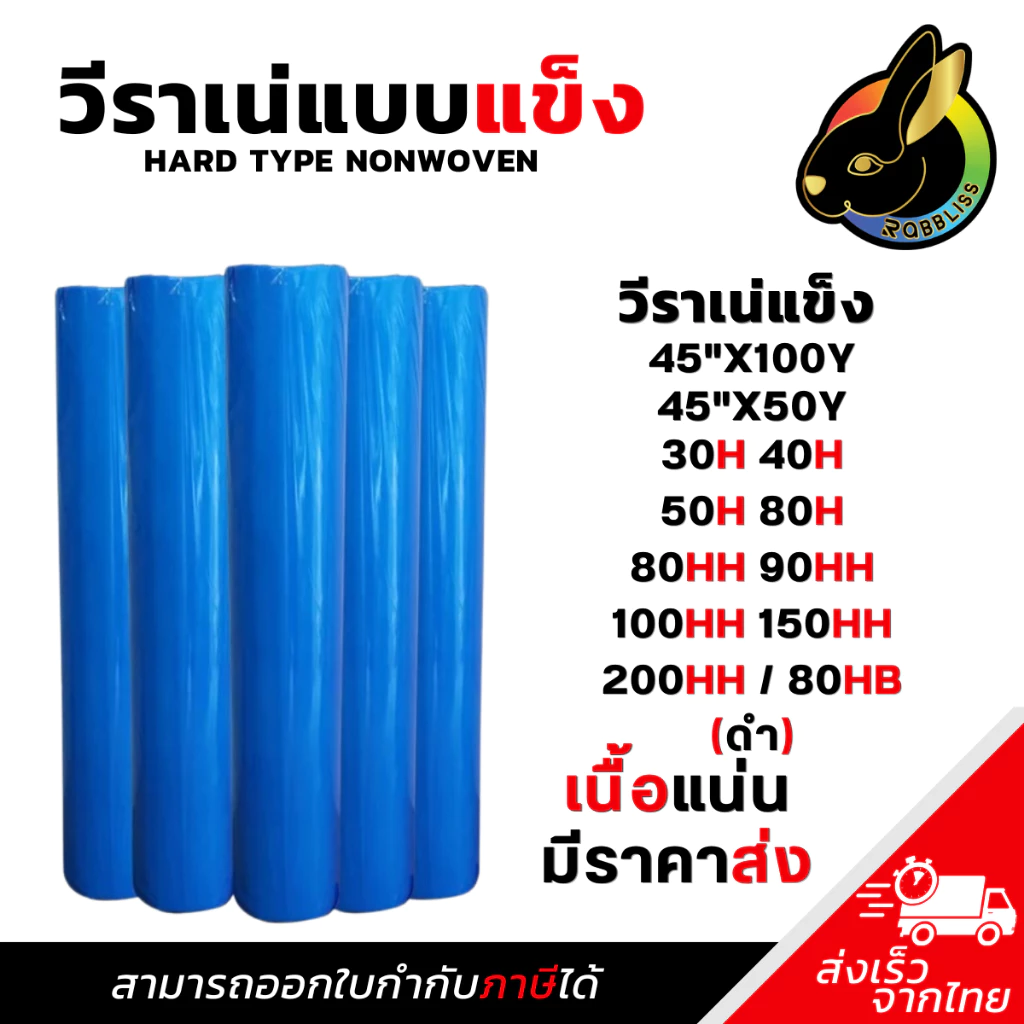 ผ้าวีราเน่ แบบแข็ง วีราเน่ตัด วีราเน่เหนียว (1ม้วน) 50H 80H 80HH 90HH 100HH 150HH 200HH วีราเน่ 45นิ้ว 100หลา 50หลา