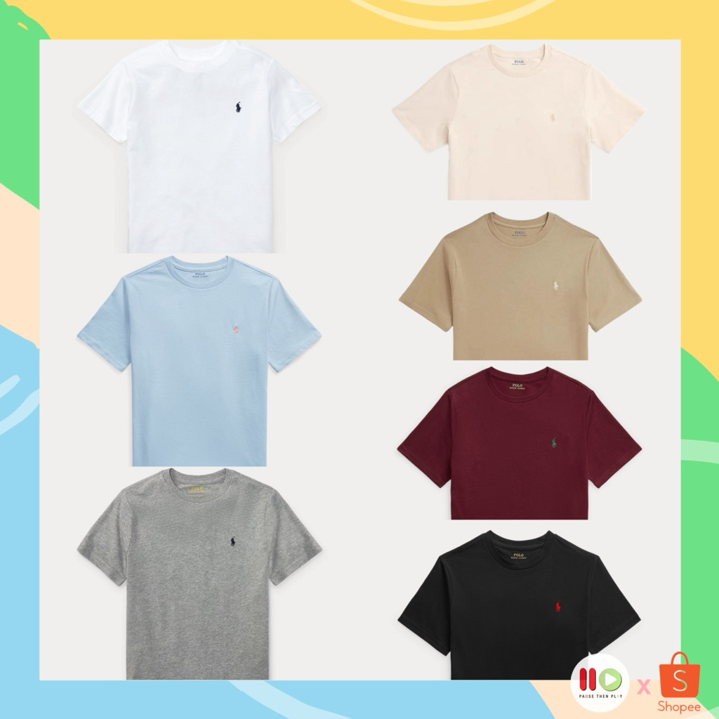 🌈ลด 30%🌈โค้ด •30XTRA100025• Ralph Lauren Cotton Jersey Tee เสื้อยืด ของแท้ ใหม่ ป้ายครบ จาก USA🇺🇸