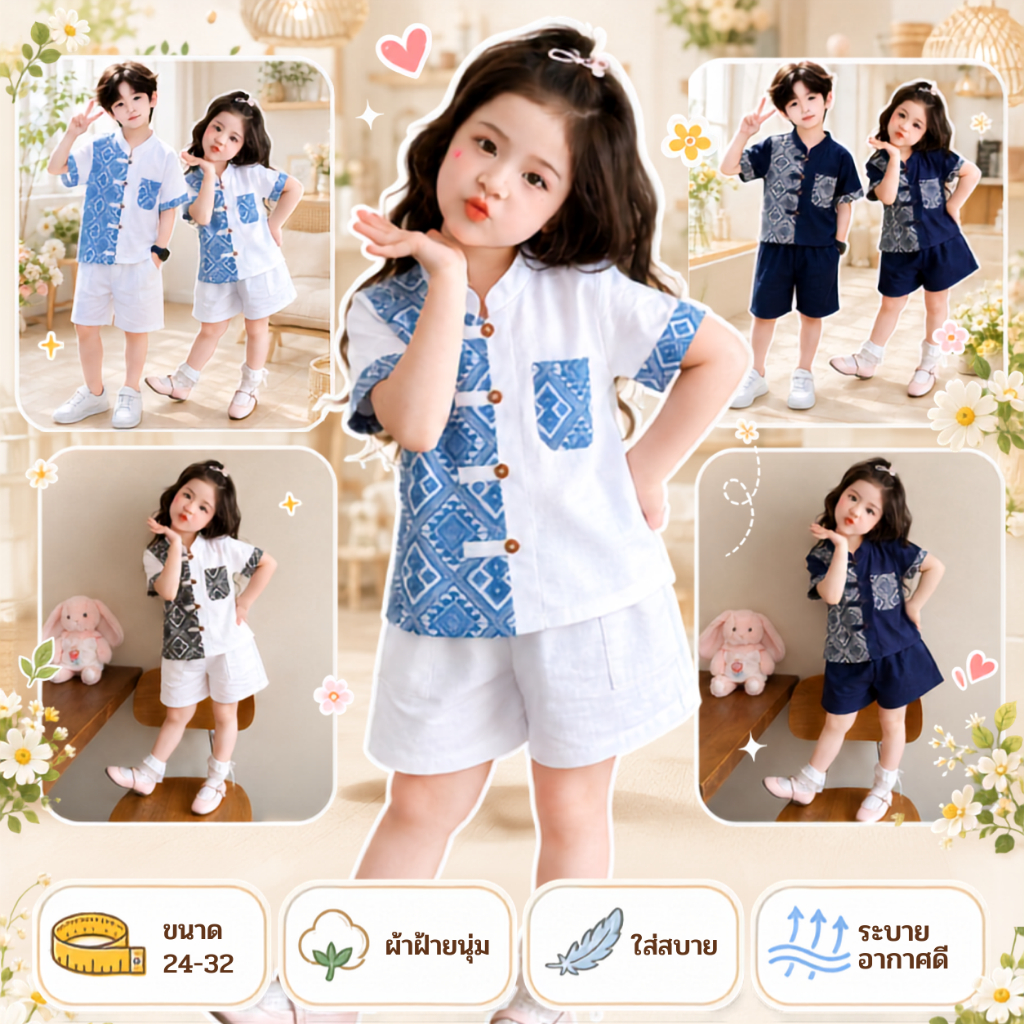 เสื้อเด็กชายหญิง-ลายขิดสุดน่ารัก