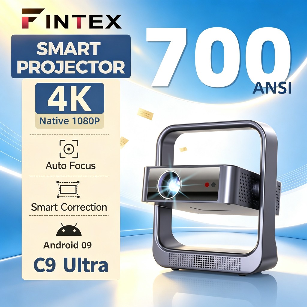 APEXUS โปรเจคเตอร์ 4K C9 Full UHD Projector แท้! 700ANSI โฟกัสทันที กันสั่น พกพา โฮม+สอน ฟรีรีโมท รับปี3 ศูนย์กรุงเทพฯ