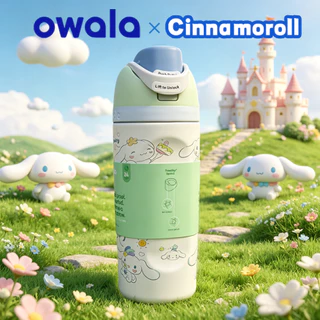Owala FreeSip ขวดน้ำ Cinnamoroll รุ่นลิมิเต็ด Sanrio คอลแลบ ไร้สาร BPA 16oz พร้อมหลอดในตัว ของแท้ 100%