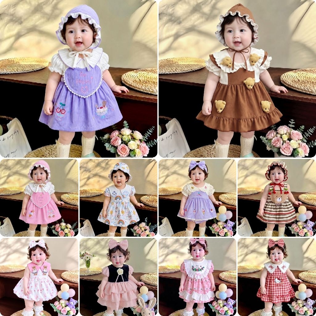 ชุดเด็กผู้หญิง แรกเกิดถึง12เดือน ชุดเด็กทารก บอดี้สูทเด็ก เดรสกระโปรงเด็ก จั้มสูทเด็ก รอมเปอร์เด็กผู้หญิง