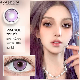 {COD}-Eyeshare Prague คอนแทคเลนส์สีน้ำเงิน 14.2mm เลนส์ตาโต เลนส์แฟชั่น ส่งฟรี มีอายุหนึ่งปี ปริมาณความชื้น: 40%