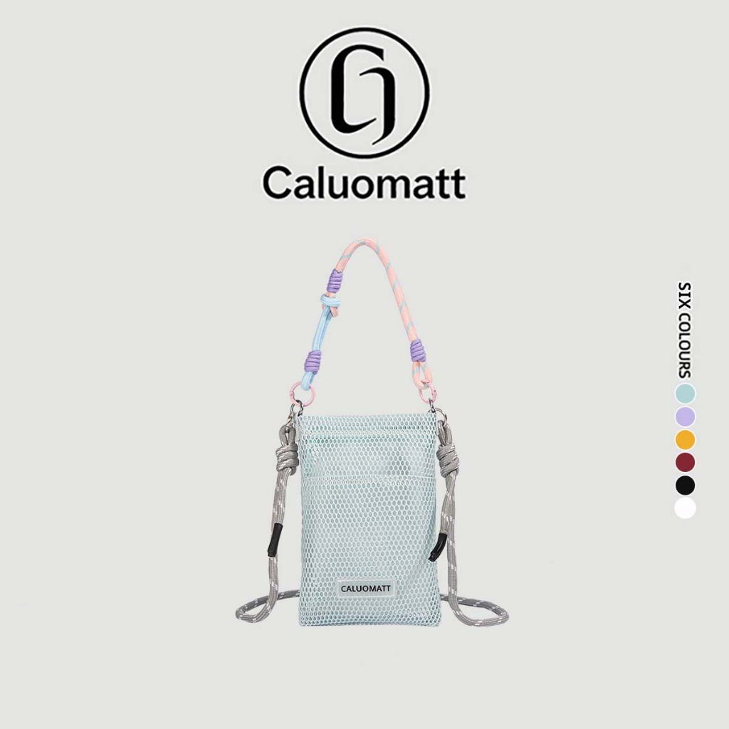 【Caluomatt.TH】กระเป๋าสะพายตาข่ายใส่มือถือ น้ำหนักเบา สไตล์สตรีท สําหรับออกไปเที่ยว