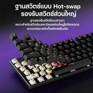Rapoo GK500 คีย์บอร์ดเกมมิ่ง Mechanical RGB ไฟ Backlit 87/104 ปุ่ม Anti-Ghosting 26-Key Plug & Play สำหรับเล่นเกมและทำงา