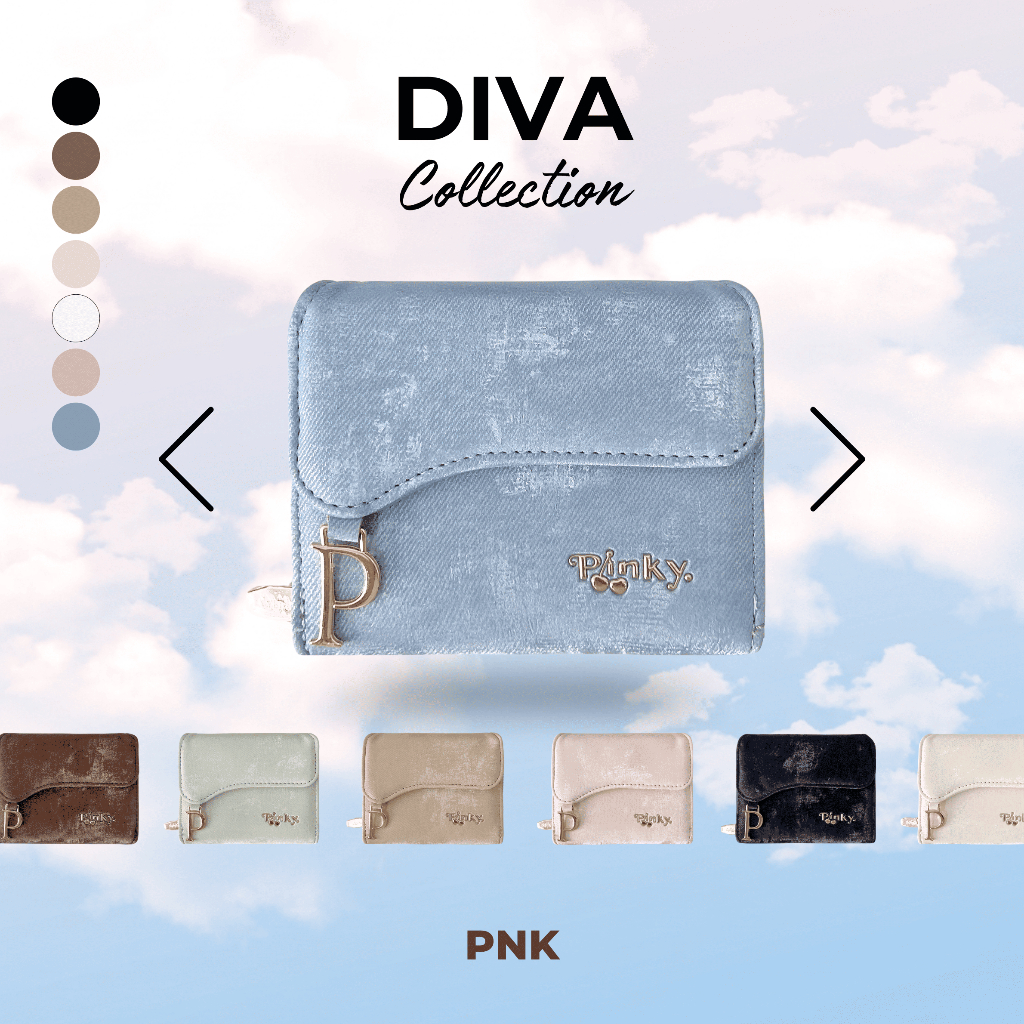 [PINKY] Diva Wallet กระเป๋าสตางค์ใบสั้นสีมงคลตามวันเกิด แบ่งช่องการใช้งานมาให้