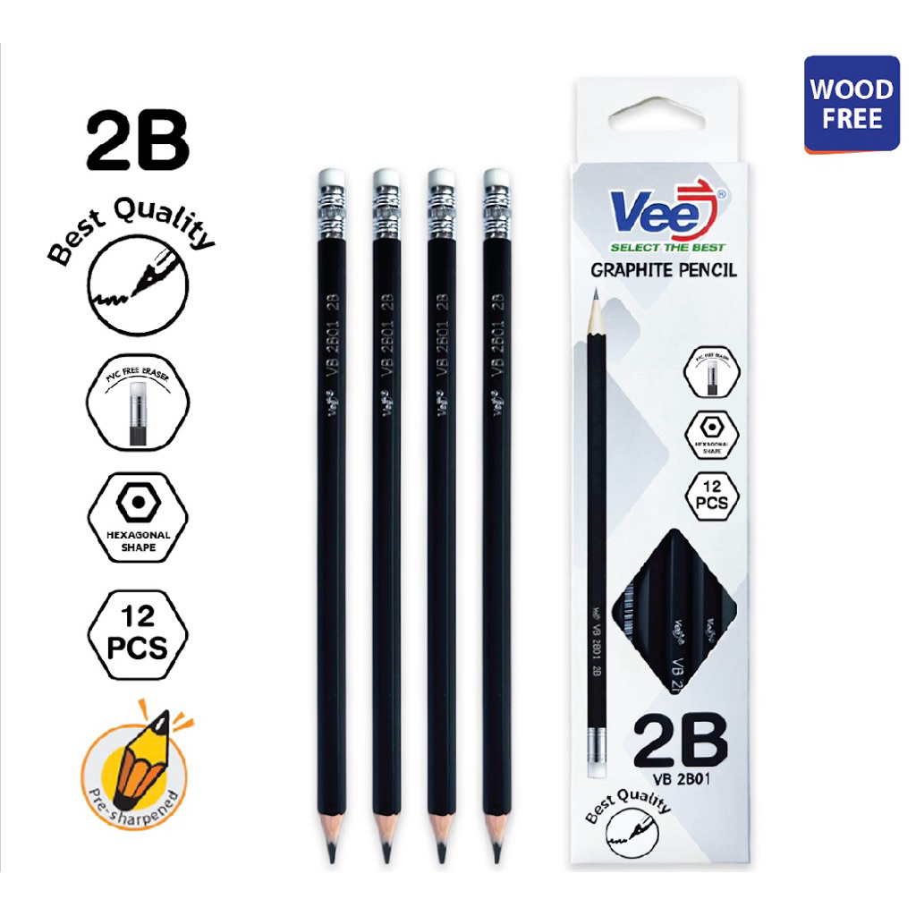 VB-2B01-12 ดินสอไม้ 2B (12แท่ง)