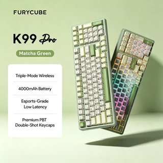 คีย์บอร์ดแมคคานิคอลไร้สาย FURYCUBE K99 PRO 99 ปุ่ม 3 โหมด ฮอตปลั๊ก 3/5พิน ไฟ RGB แบต4000mAh รองรับ Windows Mac