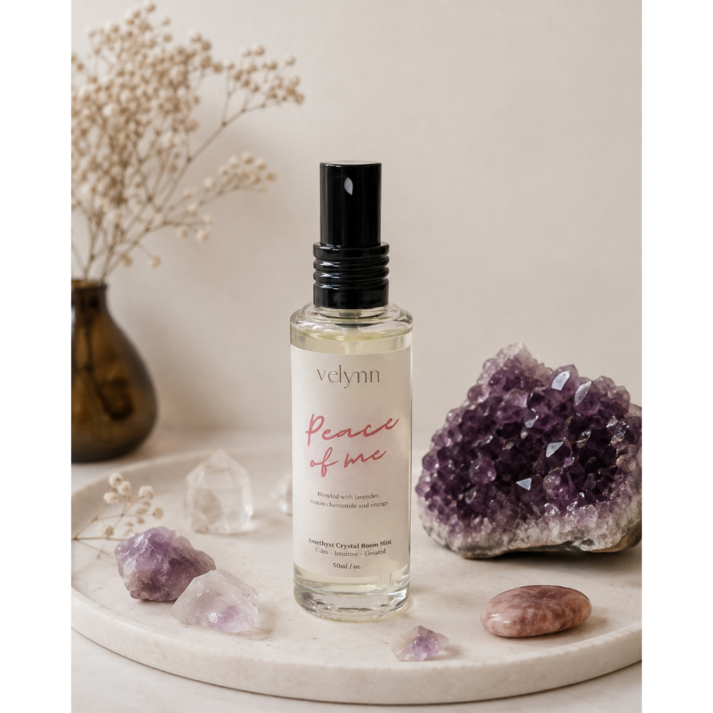สเปรย์หินมงคลน้ำหอมปรับอากาศ กลิ่น Peace of me (Amethyst) Crystal Room Spray