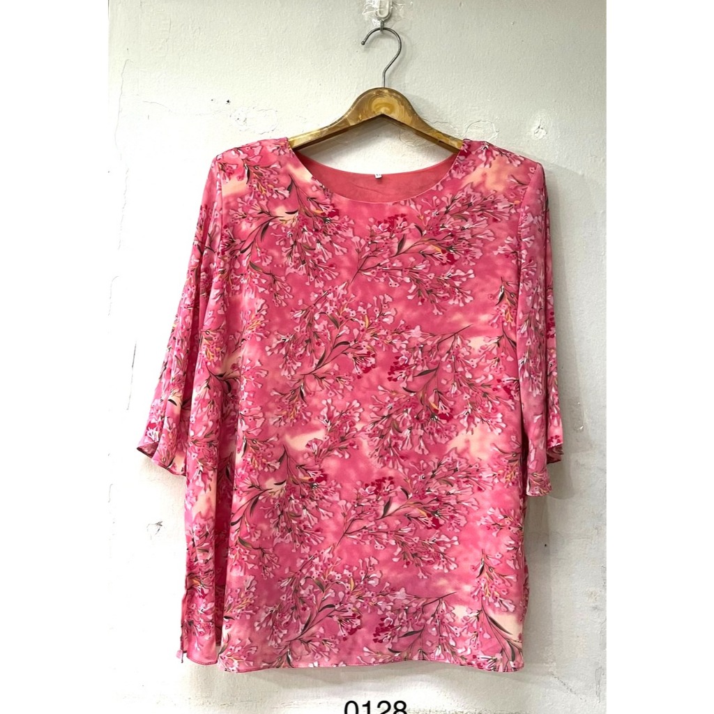 (อก 44 ) เสื้อชีฟองสตรี สวยๆใส่สบาย ลายสวย มีซับใน เสริมไหล่  (งานไทย)