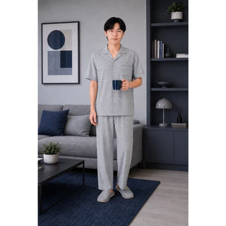 ชุดนอนผู้ชาย คอปก-ขายาว ผ้าฝ้าย มีหลายลาย หน้า 1 Men pajamas collar shirt long pant cotton fabric