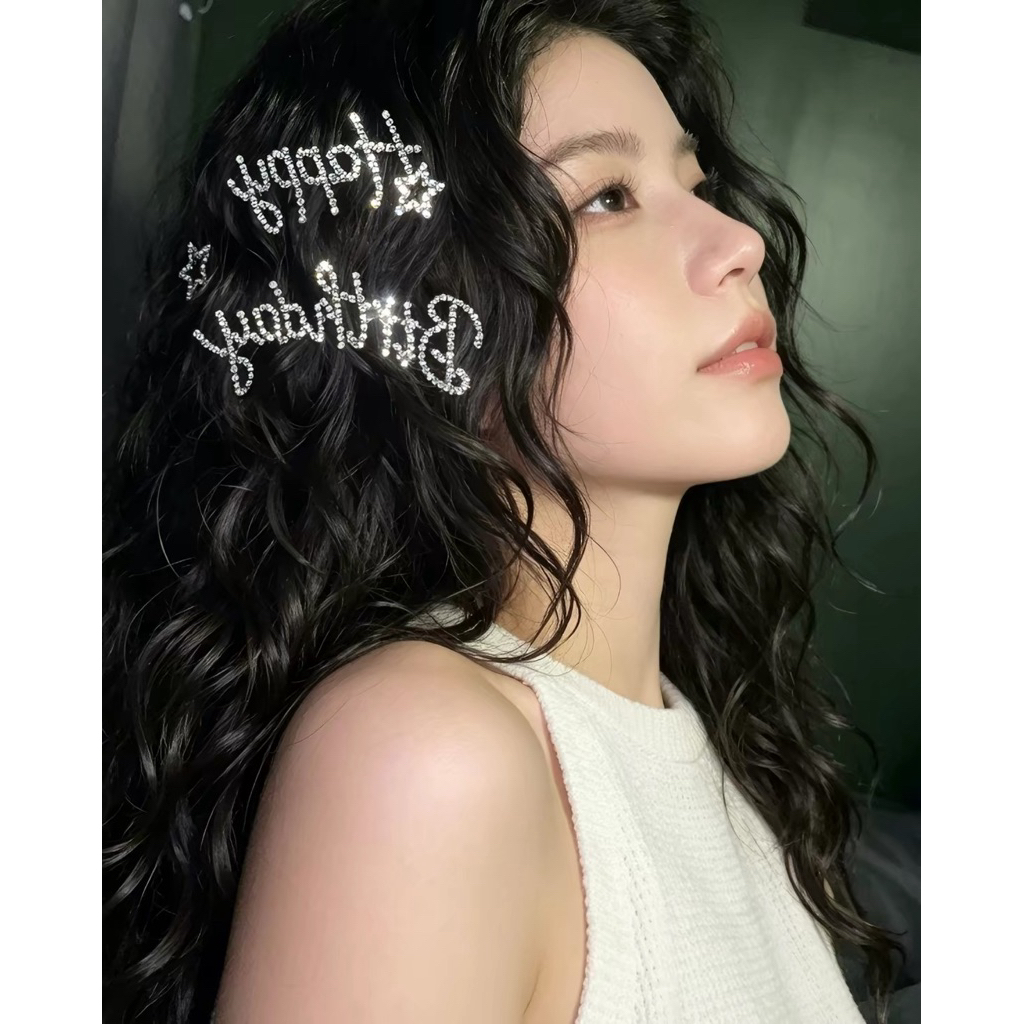ส่งทันที 𝑲𝒐𝒓𝒆𝒂𝒏 𝑩𝒊𝒓𝒕𝒉𝒅𝒂𝒚 𝑴𝒐𝒐𝒅 DIY สติกเกอร์คริสตัลประกายวิบวับแบบสาวเกาหลี สติกเกอร์แฮปปีเบิร์ทเดย์