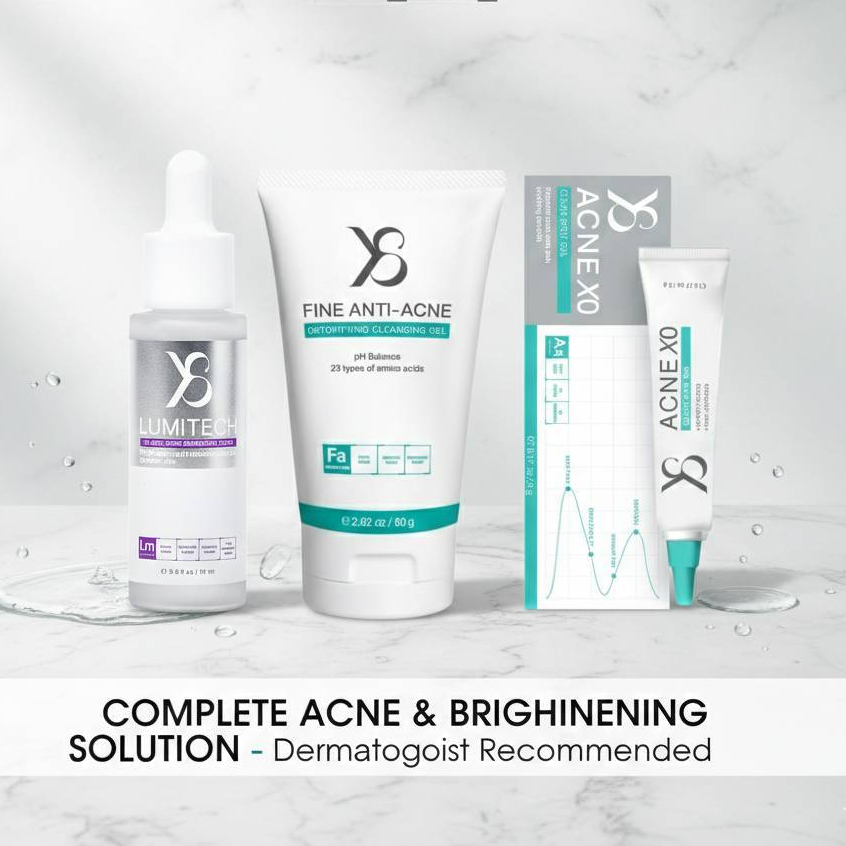 Y8 ชุดดูแลสิวและผิวหมองคล้ำ (Fine Anti-Acne | Lumitech | Acne X0)