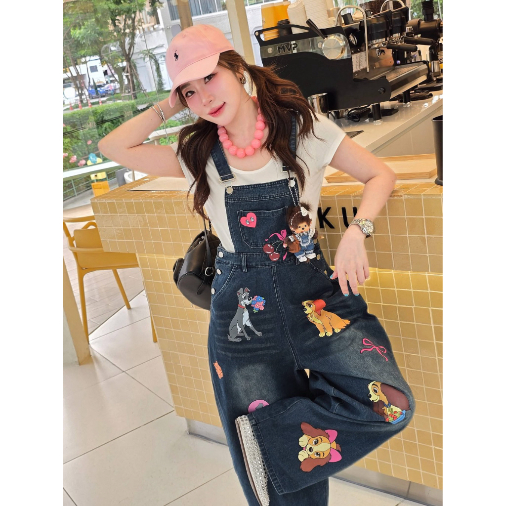 ✂️Newinเซต2ชิ้นเอี๊ยมสุดคิ้วท์+เสื้อลงตัวสุด(S,M,L)มือ1🔖valleygirl