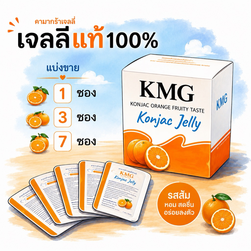 KMG Jelly ผลไม้ ของแท้  100% รสส้มสูตรซุปเปอร์ หอมหวาน สดชื่น
