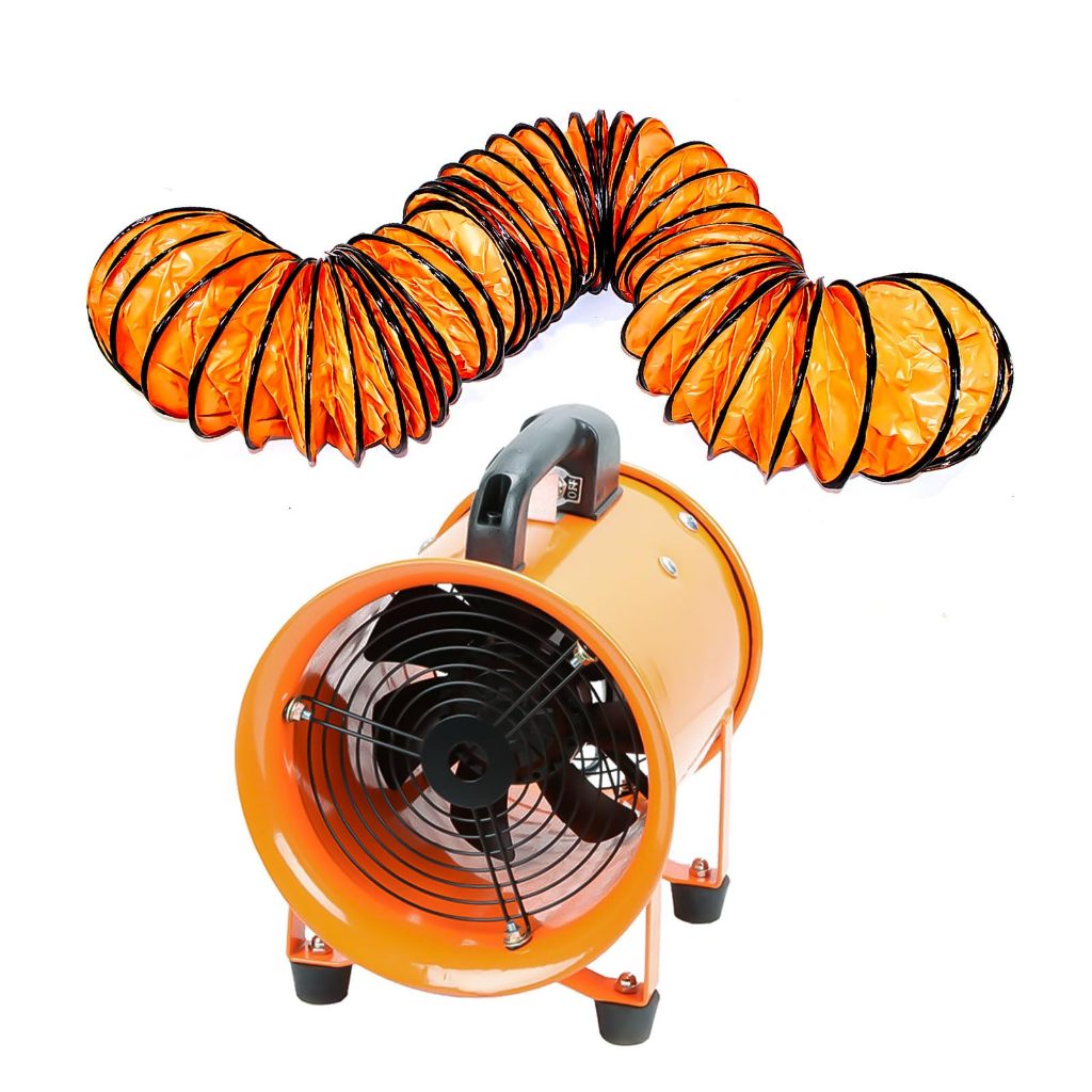 นิ้ว พัดลมระบายอากาศแรงสูง พัดลมท่อแบบพกพา สำหรับโรงงาน โกดัง งานก่อสร้าง 110W-2000W