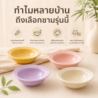 PETWELL ชามอาหารสัตว์เลี้ยงเซรามิก สำหรับแมวและสุนัข ใช้ใส่อาหารเปียก อาหารแห้ง และน้ำ